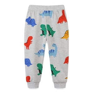 Pantalon de Jogging pour Garçons Imprimé Dinosaures en Coton Taille Élastique Cordon de Serrage Pantalon de Sport Décontracté