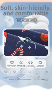 Detail view of 100% combed cotton Christmas print fabric showing texture and soft material