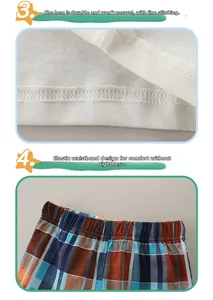 Détail de l'ourlet durable et de la taille élastique sur cet ensemble en coton enfant