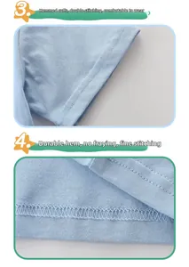 Detail of light blue cotton T-shirt showing reinforced stitching on cuffs and hemline