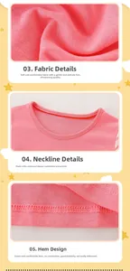Detail of pink knitted cotton dress showing round neckline and premium stitching texture