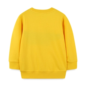 Classic yellow long-sleeve crewneck sweatshirt for boys with ribbed cuffs and hem