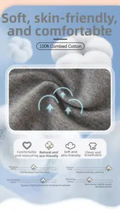 Close-up of gray 100% combed cotton fabric texture showing soft and breathable quality