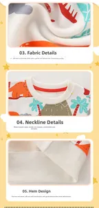 Détails du col côtelé et de l'ourlet élastique du sweat à capuche dinosaure pour enfant