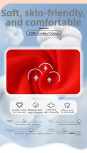 Detail of red 100% combed cotton knit fabric showing softness and breathability