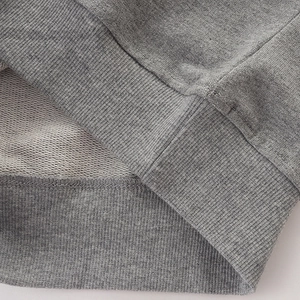 Gray cotton crewneck sweatshirt for boys showing premium french terry fabric texture