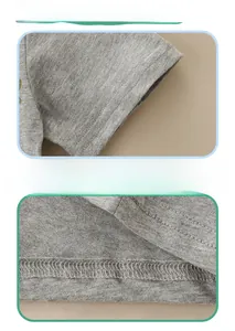 Détail du t-shirt en coton avec manches renforcées à double couture et ourlet durable