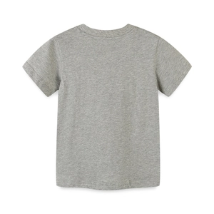T-shirt classique gris pour garçons avec col rond et manches courtes en coton doux