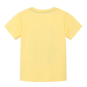 Kids trendy yellow short sleeve T-shirt with soft cotton fabric and round neckline