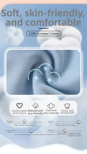 Detalle de tela suave de 100% algodón peinado azul claro para pantalón infantil