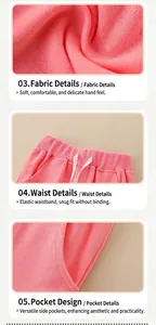 Détails du pantalon en coton rose montrant la taille élastique et la texture douce