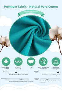 Detail showing soft, breathable 100% natural cotton fabric with moisture-wicking properties