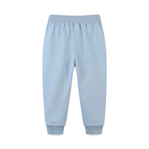 Pantalón deportivo azul claro para niña con cintura elástica de canalé y puños