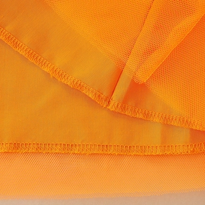 Girl's Halloween orange mesh princess dress with detailed layered tulle and clean hemline