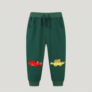 Pantalon de Jogging Casual en Coton pour Garçons Avec Broderie de Dinosaure Pantalon de Jogging Confortable pour Enfants 2-7 Ans