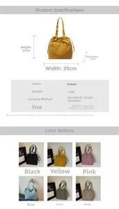 Detailed size and dimension specs for this nylon tote bag with drawstring closure