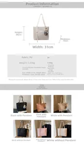 Detaillierte Größentabelle und Parameter für die Vintage PU Leder Handtasche mit großem Volumen