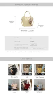 Detailed size specifications and parameter chart for the fashion PU bucket bag