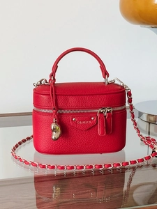 Damen PU Leder Box Tasche Litschi Muster Vanity Umhängetasche Mit Kettengurt Herzanhänger Mode Pendler Handtasche