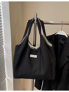 Women Large Capacity Bobble Texture Tote Bag Fashion Canvas Shoulder Bag Casual Minimalist Travel Shopping Handbag