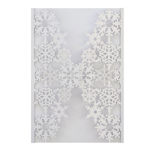 Laser-cut white snowflake invitation card made of 250g pearlescent paper for Christmas
