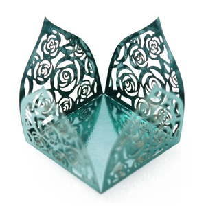 Close-up of laser-cut rose hollow decorative lace for weddings and parties