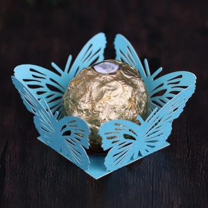 Laser-cut butterfly hollow paper lace wrappers for chocolate and wedding party favors