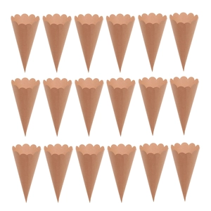 Wedding Party Scalloped Edge Kraft Paper Confetti Cones DIY Petal Holder For Ceremony Decorations Confetti Paper Cones