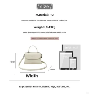 Guide détaillé des dimensions du sac bandoulière en PU blanc avec spécifications