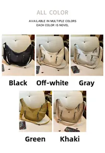 Comparaison de cinq options de couleurs pour le grand sac besace en nylon à fermeture