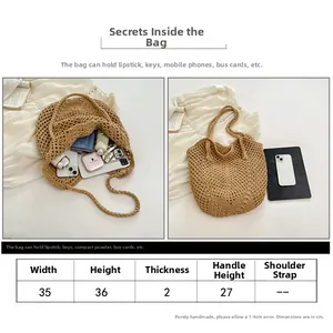 Guide détaillé des tailles et capacité du sac de plage tissé et ajouré pour femmes