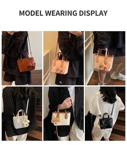 Mini sacs seaux avec breloques de chiots en diverses couleurs pour un style polyvalent