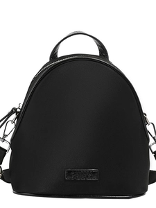 Chic black shell backpack for women with C&HEKA plaque and versatile straps