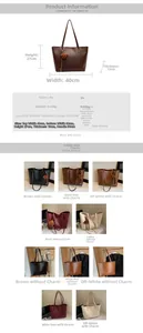 Detaillierte Größentabelle und Spezifikationen für die große PU-Leder Shopper Tasche