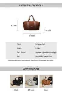 Spécifications de taille pour sac de fitness en toile avec hauteur 22cm et largeur 43cm