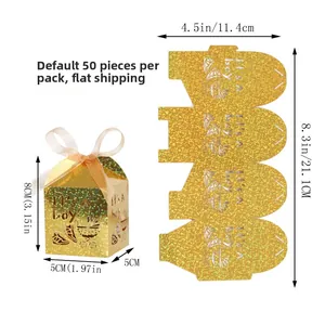 Detailed view of hollow 'It's A Boy' baby shower candy box with blue stroller pattern