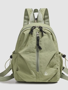 Sac à Dos de Mode en Nylon Léger pour Femmes Style Coréen Rétro Décontracté Grande Capacité Sac à Dos de Voyage École Couleur Unie Sac Multi Poches