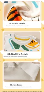 Detail view of soft knitted fabric and ribbed neckline on boys' cartoon sweatshirt