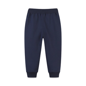 Classic navy blue joggers for boys with elastic waistband and ribbed cuffs for autumn