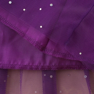 Girls purple tulle dress with sparkling sequins and embroidery for Halloween