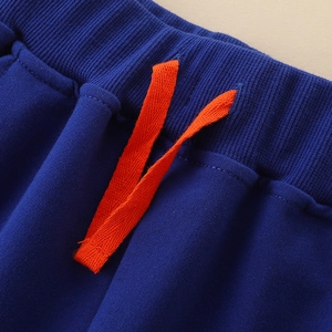 Pantalon de jogging en coton pour enfant avec taille élastique et cordon orange