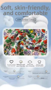 Detail of 100% combed cotton floral fabric showing softness and breathable texture