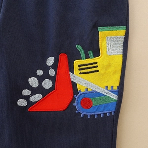 Pantalon de jogging enfant bleu marine avec broderie pelleteuse et tissu de qualité