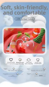 Detailaufnahme von rosa Weihnachtsstrick aus 100% Baumwolle mit Schneemannprint