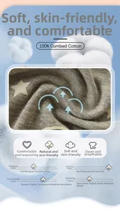 Détail du tissu 100% coton peigné avec motif d'étoiles pour t-shirt enfant manches longues