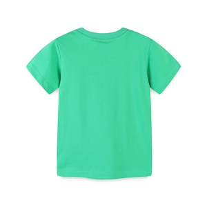 Kinder Rundhals Kurzarm T-Shirt in hellem Grün aus reiner Baumwolle in der Rückenansicht