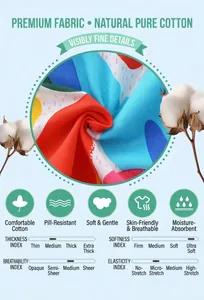 Détail du tissu en coton naturel imprimé montrant la douceur et la respirabilité du vêtement