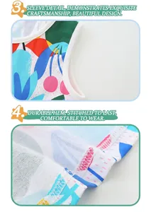 Détails des finitions blanches et de l'ourlet renforcé sur robe à fleurs sans manches