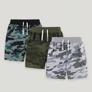 Shorts de Sport en Tricot de Coton Camouflage pour Garçons Enfants Été Décontracté Pantalon Taille Élastique Confortable pour Tout-petits