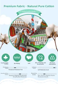 Détail du tissu 100% coton naturel avec imprimé dessin animé de Londres sur un t-shirt garçon